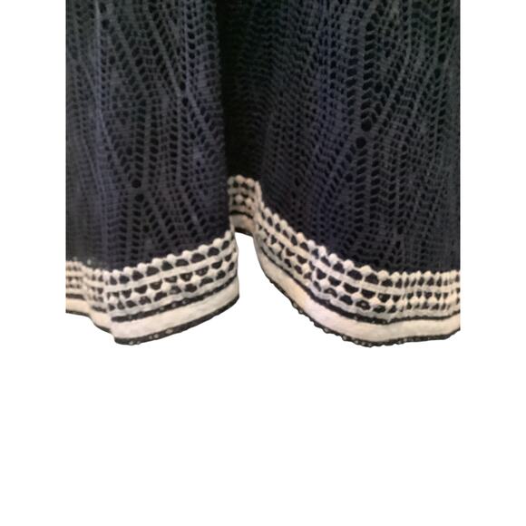 ALFRED DUNNER NAVY BLUE/WHITE LACE TRIM WOMEN’STUNIC TOP 3X - Picture 5 of 7